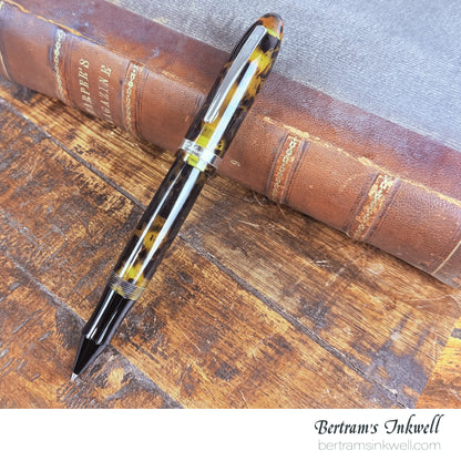 Laban Mento Tortoise Shell Rollerball With Leather Pen Case