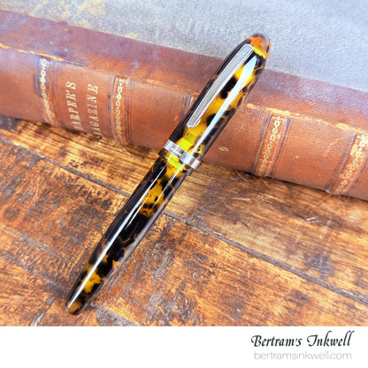 Laban Mento Tortoise Shell Rollerball With Leather Pen Case