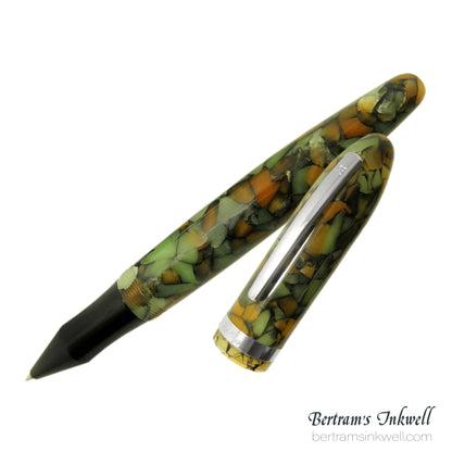 Laban Mento Vintage Green Rollerball With Leather Pen Case