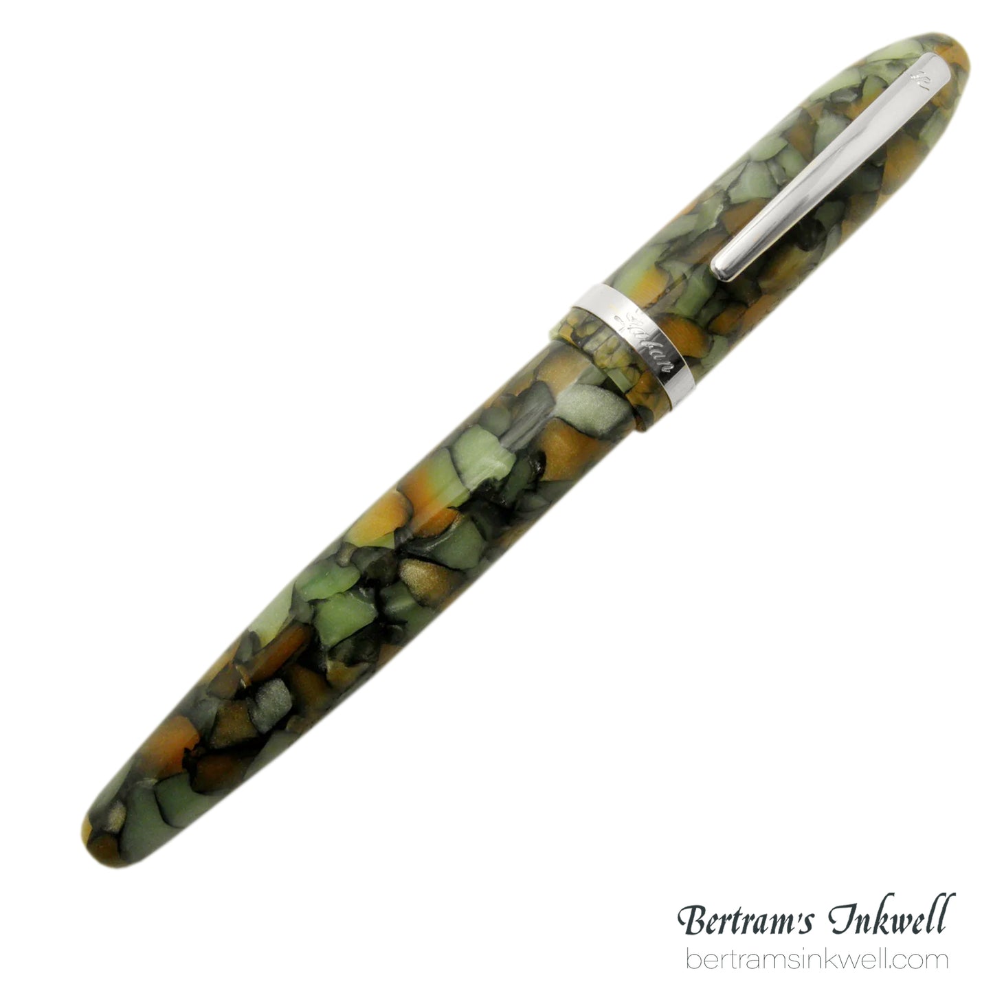 Laban Mento Vintage Green Rollerball With Leather Pen Case