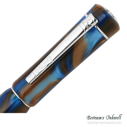 Laban Scepter Blue Tornado Rollerball With Leather Pen Case