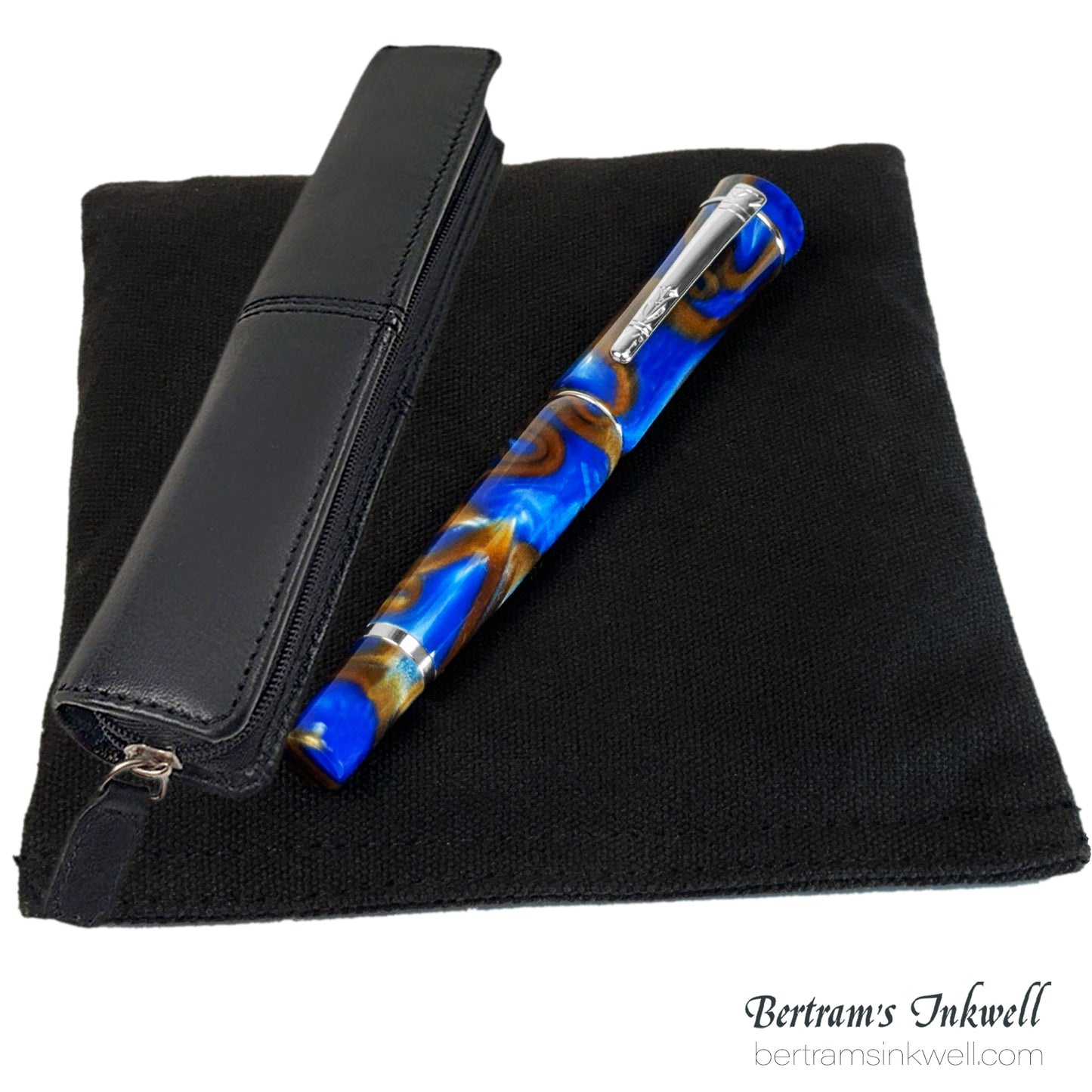 Laban Scepter Blue Tornado Rollerball With Leather Pen Case