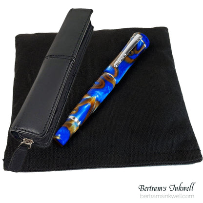 Laban Scepter Blue Tornado Rollerball With Leather Pen Case