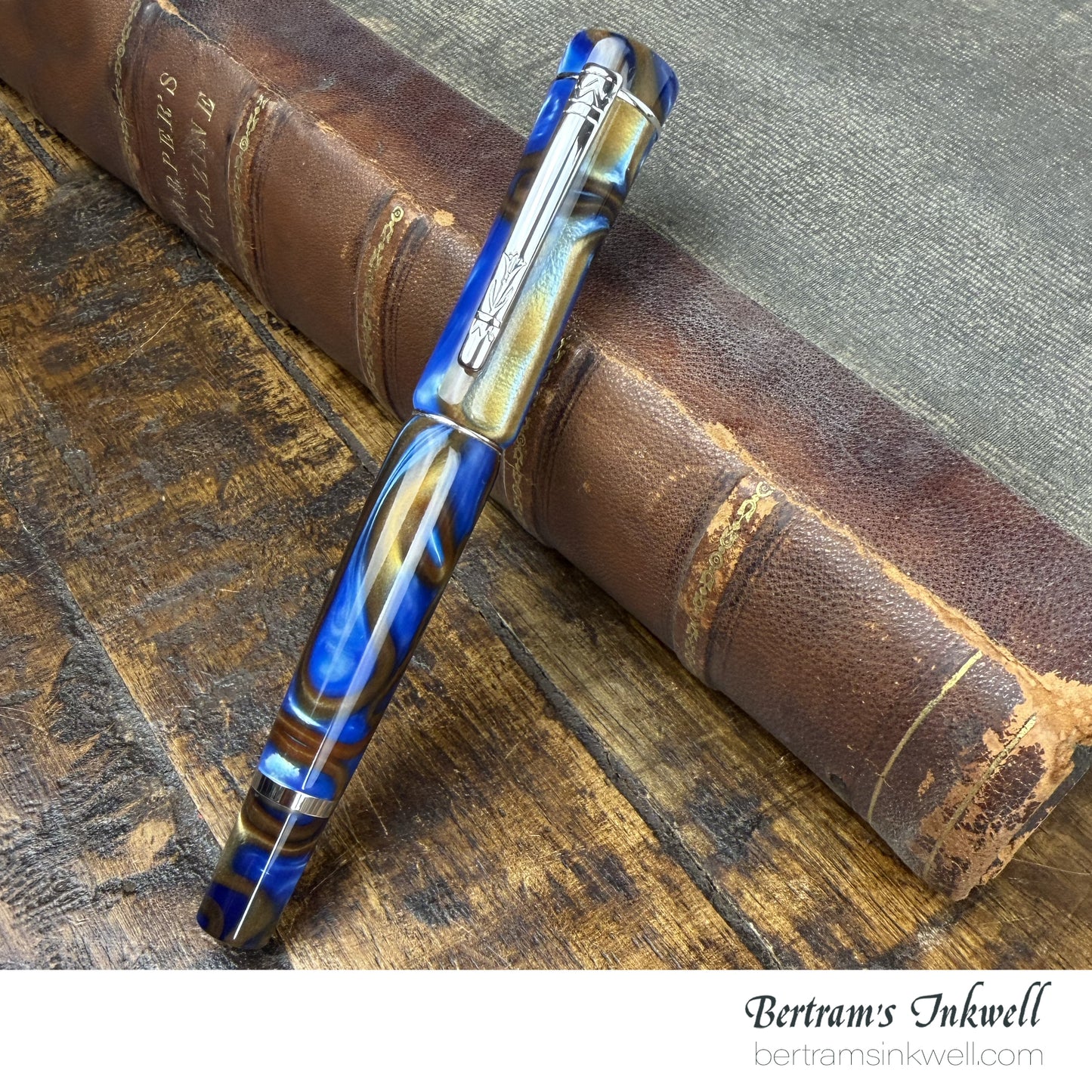 Laban Scepter Blue Tornado Rollerball With Leather Pen Case