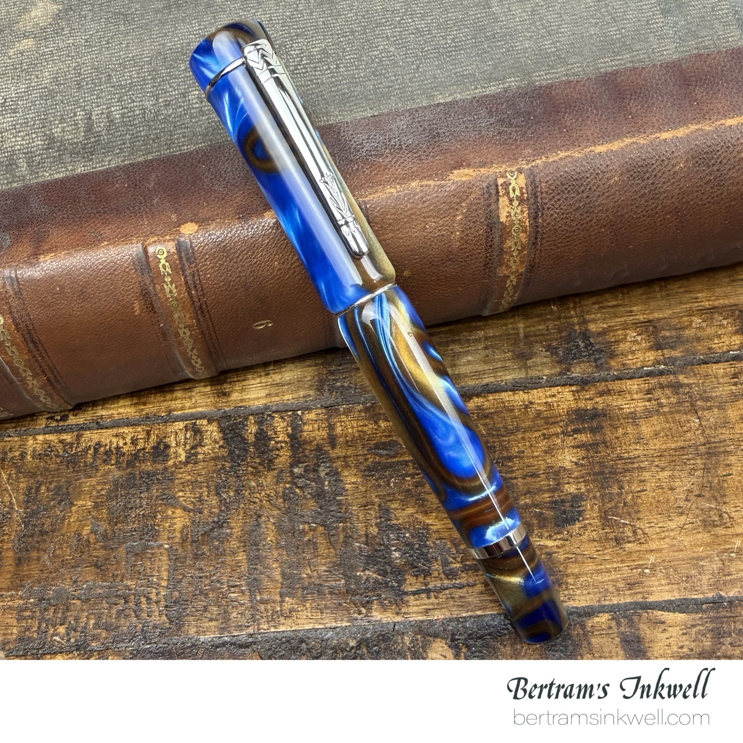 Laban Scepter Blue Tornado Rollerball With Leather Pen Case