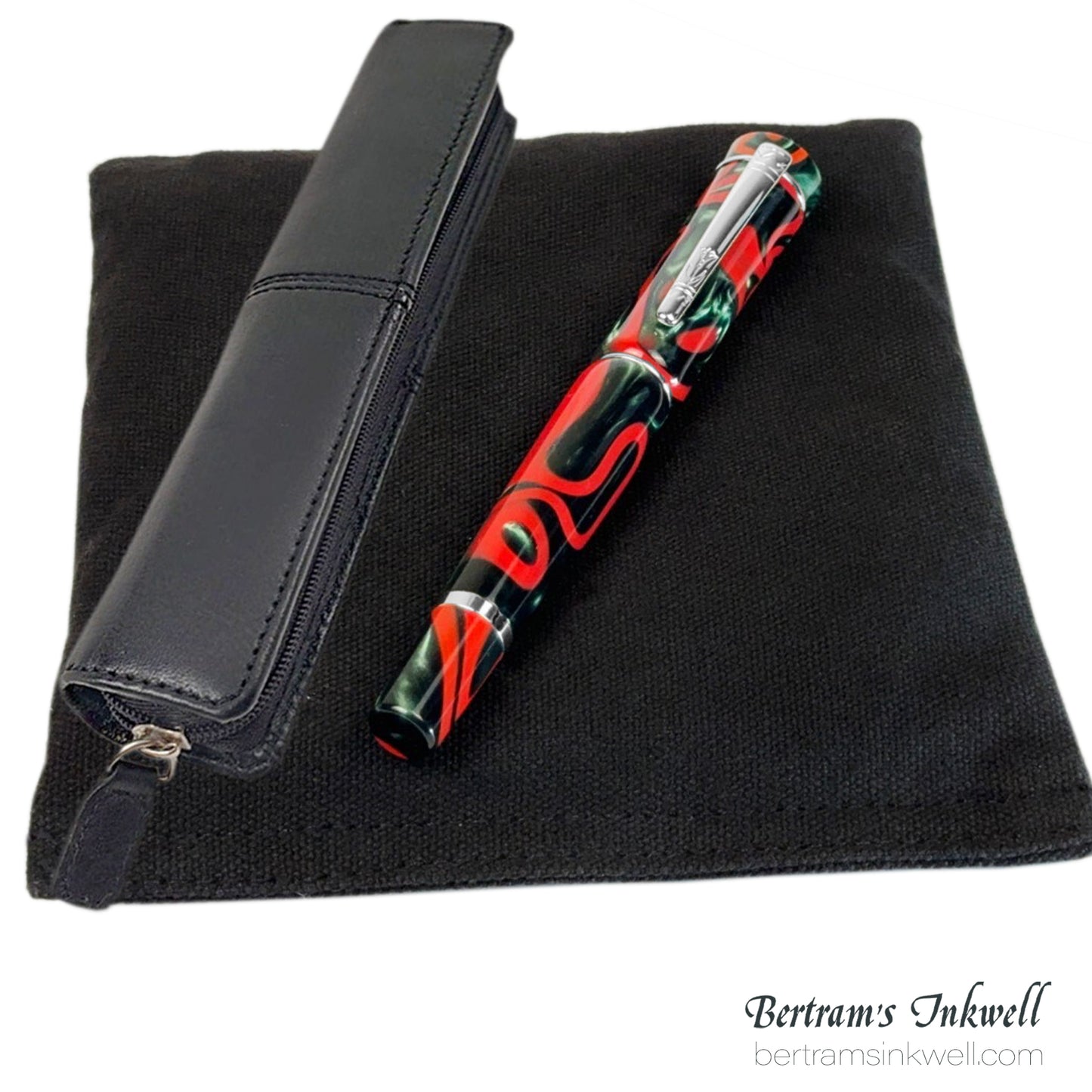 Laban Scepter Electric Red Rollerball With Leather Pen Case