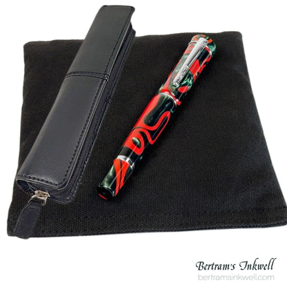 Laban Scepter Electric Red Rollerball With Leather Pen Case