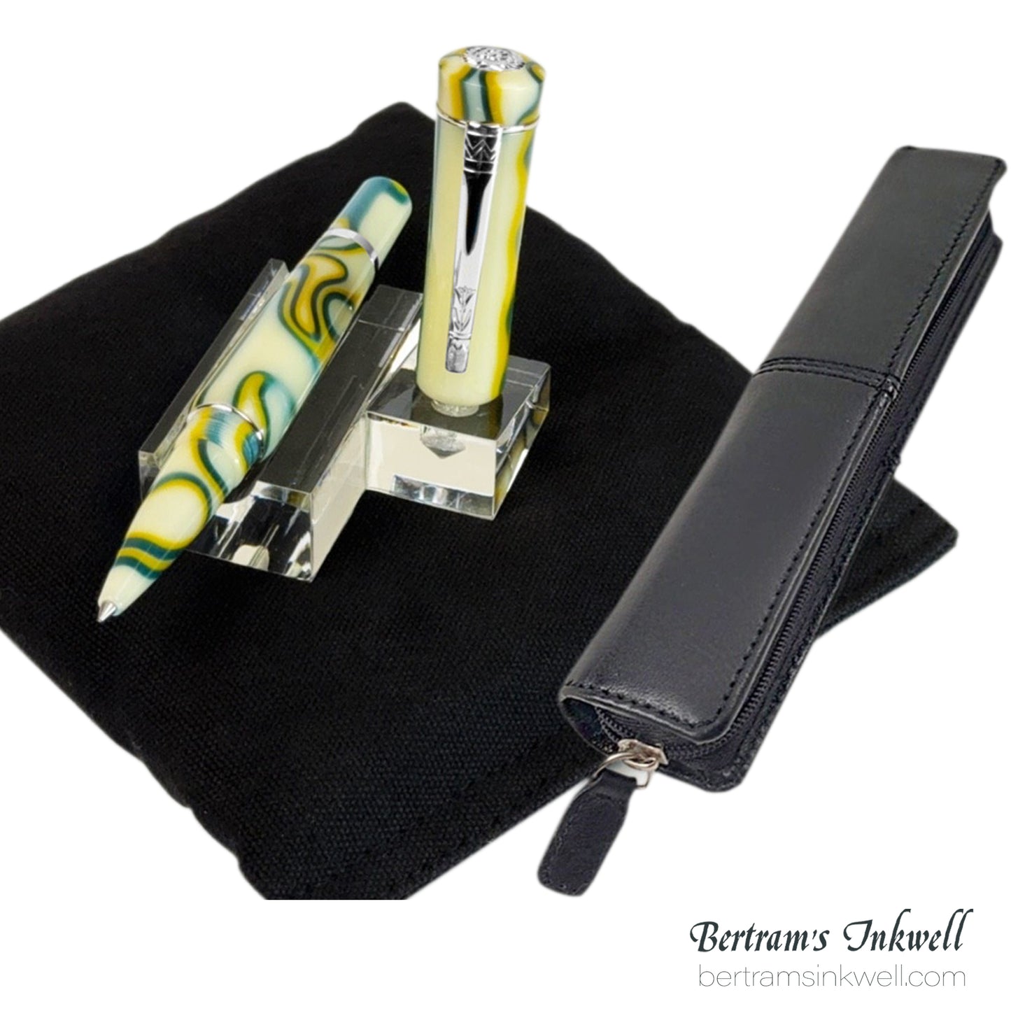 Laban Scepter Green Electric Rollerball With Leather Pen Case