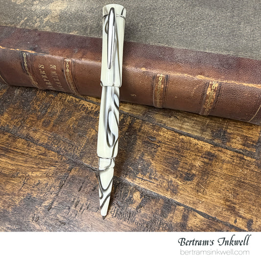 Laban Scepter Ivory Black Electric Rollerball With Leather Pen Case