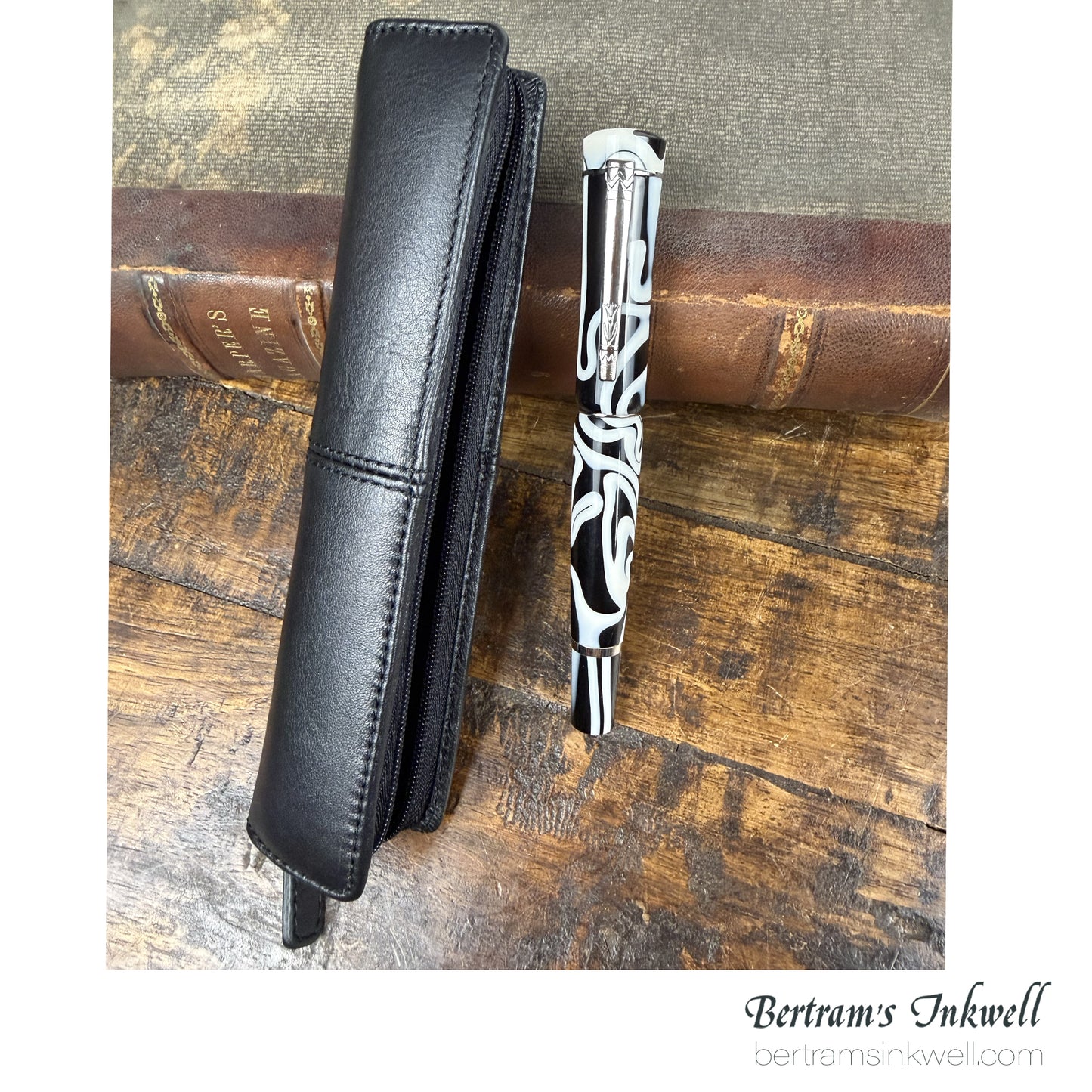 Laban Scepter White Electric Rollerball With Leather Pen Case