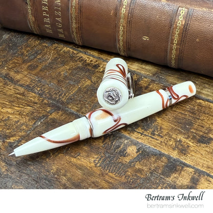 Laban Scepter Ivory Brown Electric Rollerball With Leather Pen Case