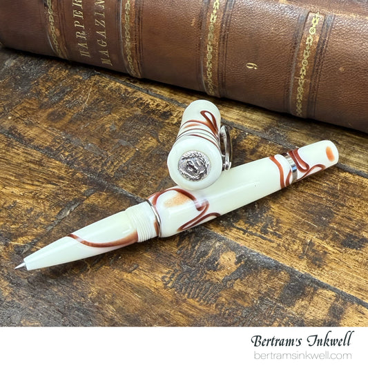 Laban Scepter Ivory Brown Electric Rollerball With Leather Pen Case