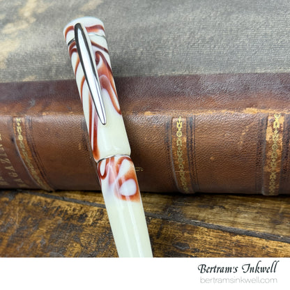 Laban Scepter Ivory Brown Electric Rollerball With Leather Pen Case