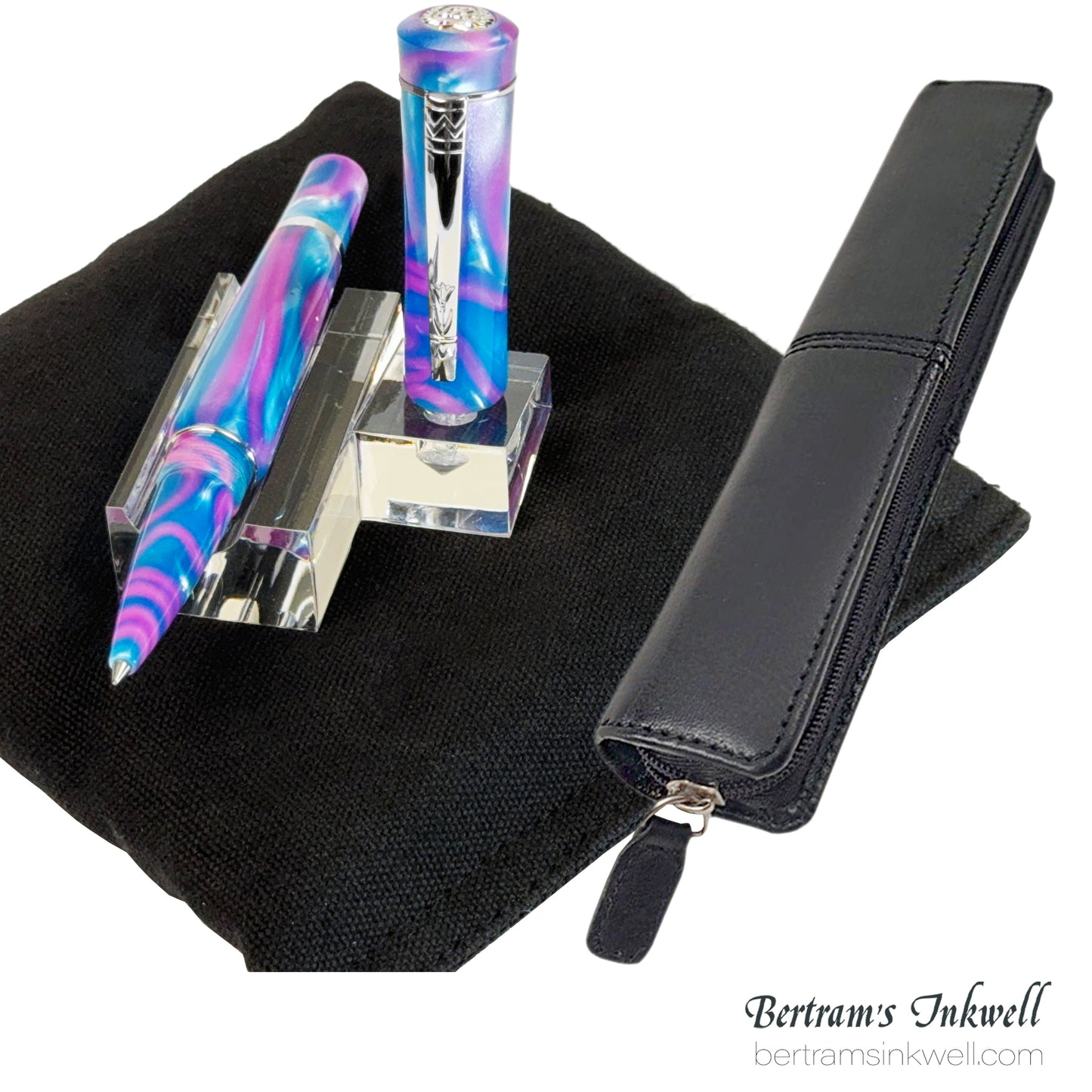 Laban Scepter Purple Tornado Rollerball With Leather Pen Case