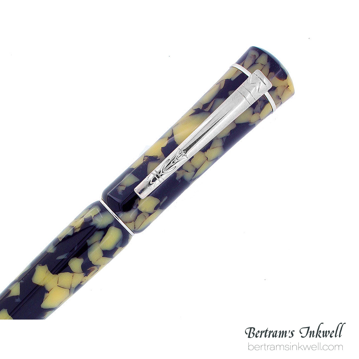 Laban Scepter Terrazzo Marble Rollerball With Leather Pen Case