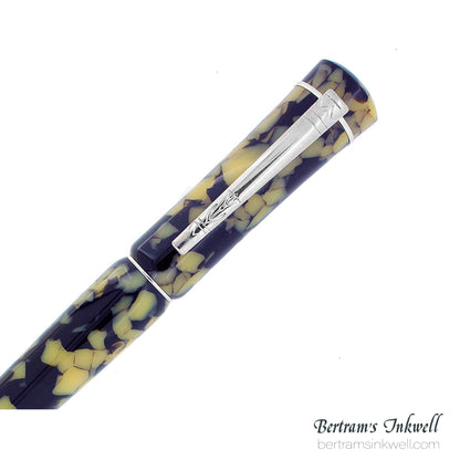 Laban Scepter Terrazzo Marble Rollerball With Leather Pen Case