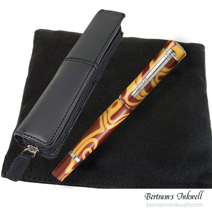 Laban Scepter Yellow Electric Rollerball With Leather Pen Case