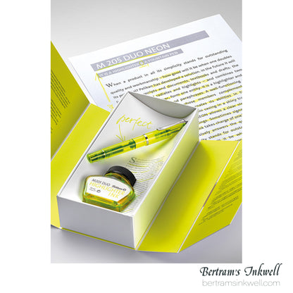 Pelikan Classic M205 Duo Highlighter Neon Yellow Fountain Pen Set