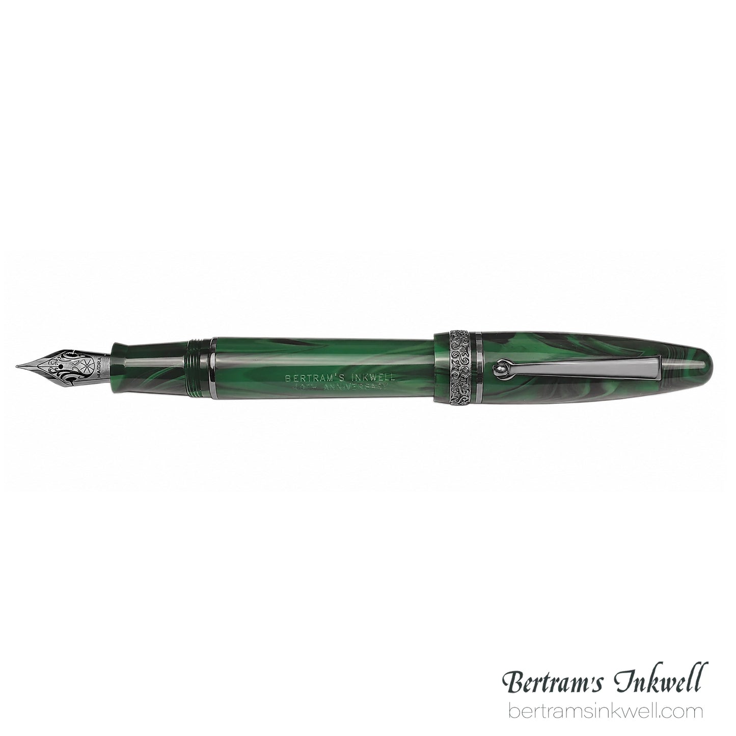 Maiora Ultra Ogiva Golden Age 2.0 Bertram's Inkwell 40th Anniversary Micro Batch Gunmetal Fountain Pen