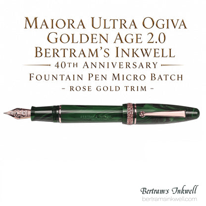 Maiora Ultra Ogiva Golden Age 2.0 Bertram's Inkwell 40th Anniversary Micro Batch - Rose Gold Fountain Pen
