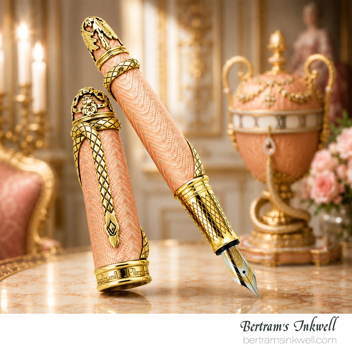 Michel Perchin Faberge Pink Serpent Limited Edition Fountain Pen, 1997