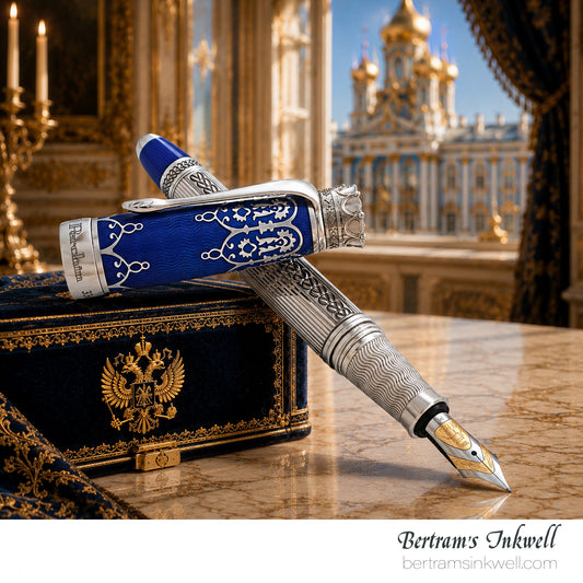 Michel Perchin Imperial 10th Anniversary Blue Rhodium Limited Edition Fountain Pen, 2005
