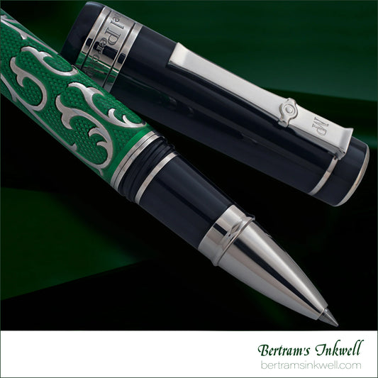 Michel Perchin MP4 Emerald Green Enamel Rhodium Limited Edition Rollerball Pen, 2005