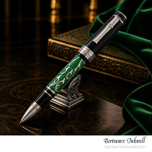 Michel Perchin MP4 Emerald Green Enamel Rhodium Limited Edition Rollerball Pen, 2005