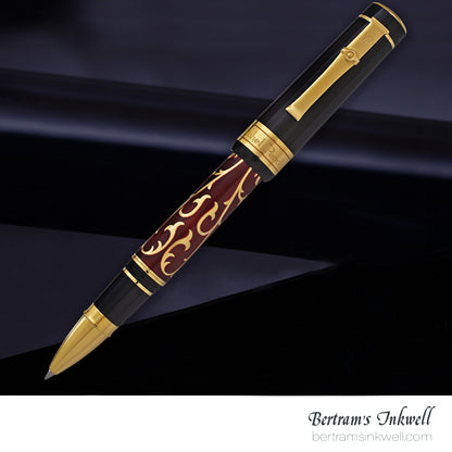 Michel Perchin MP4 Ruby Red Enamel 22K Vermeil Limited Edition Rollerball Pen, 2005