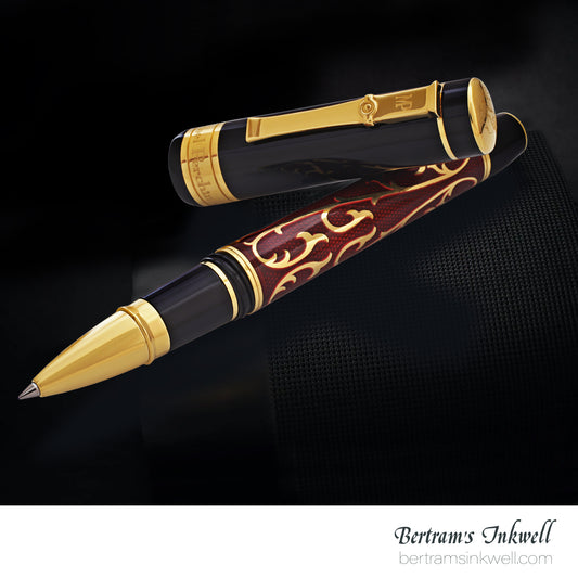 Michel Perchin MP4 Ruby Red Enamel 22K Vermeil Limited Edition Rollerball Pen, 2005
