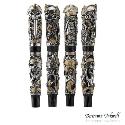 Montegrappa Cult Collection Pirates Limited Edition Sterling Silver Fountain Pen ISCUP3SC, 2016