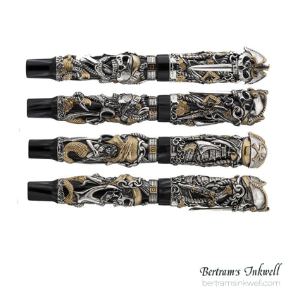 Montegrappa Cult Collection Pirates Limited Edition Sterling Silver Fountain Pen ISCUP3SC, 2016