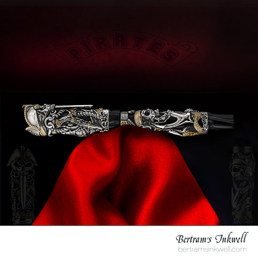 Montegrappa Cult Collection Pirates Limited Edition Sterling Silver Fountain Pen ISCUP3SC, 2016