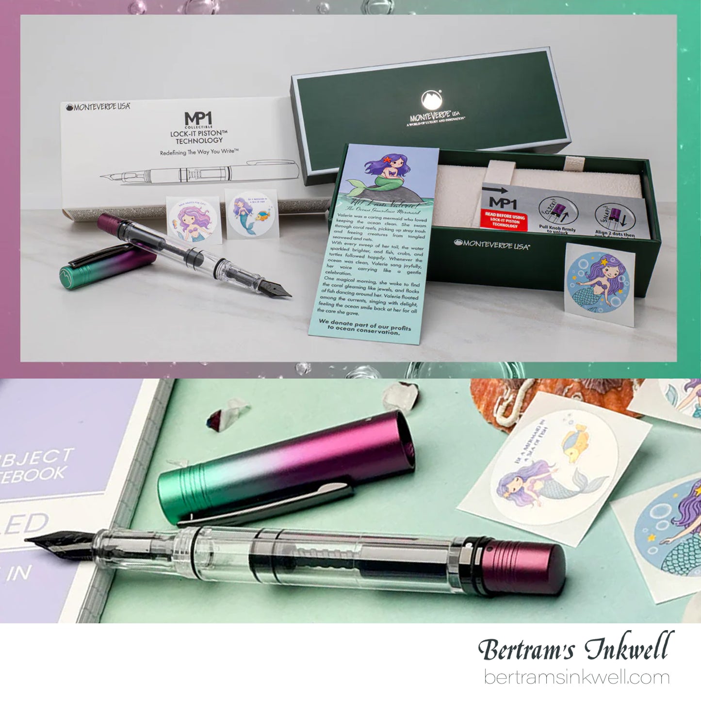 Monteverde MP1 Limited Edition Mermaid Tales Demonstrator Fountain Pen