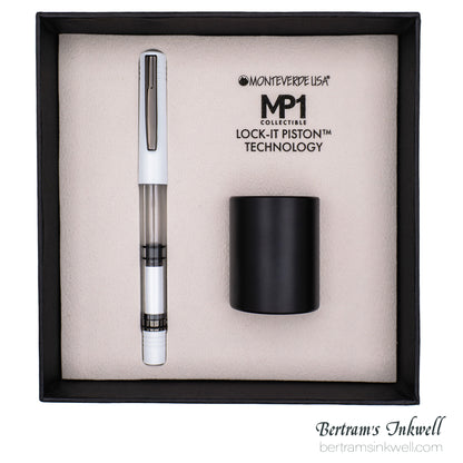 Monteverde MP1 Fountain Pen and Cylinder Pen Holder Set - White Lotus Limited Edition