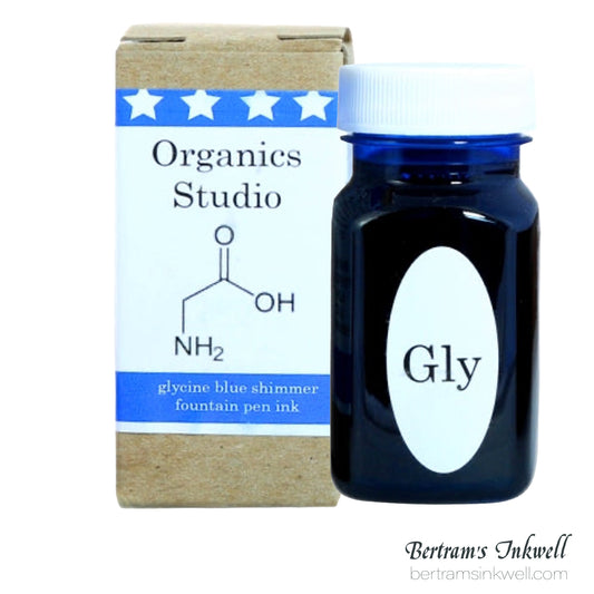 Organics Studio Shimmer Glycine Blue Fountain Pen Ink Bottle 55ml