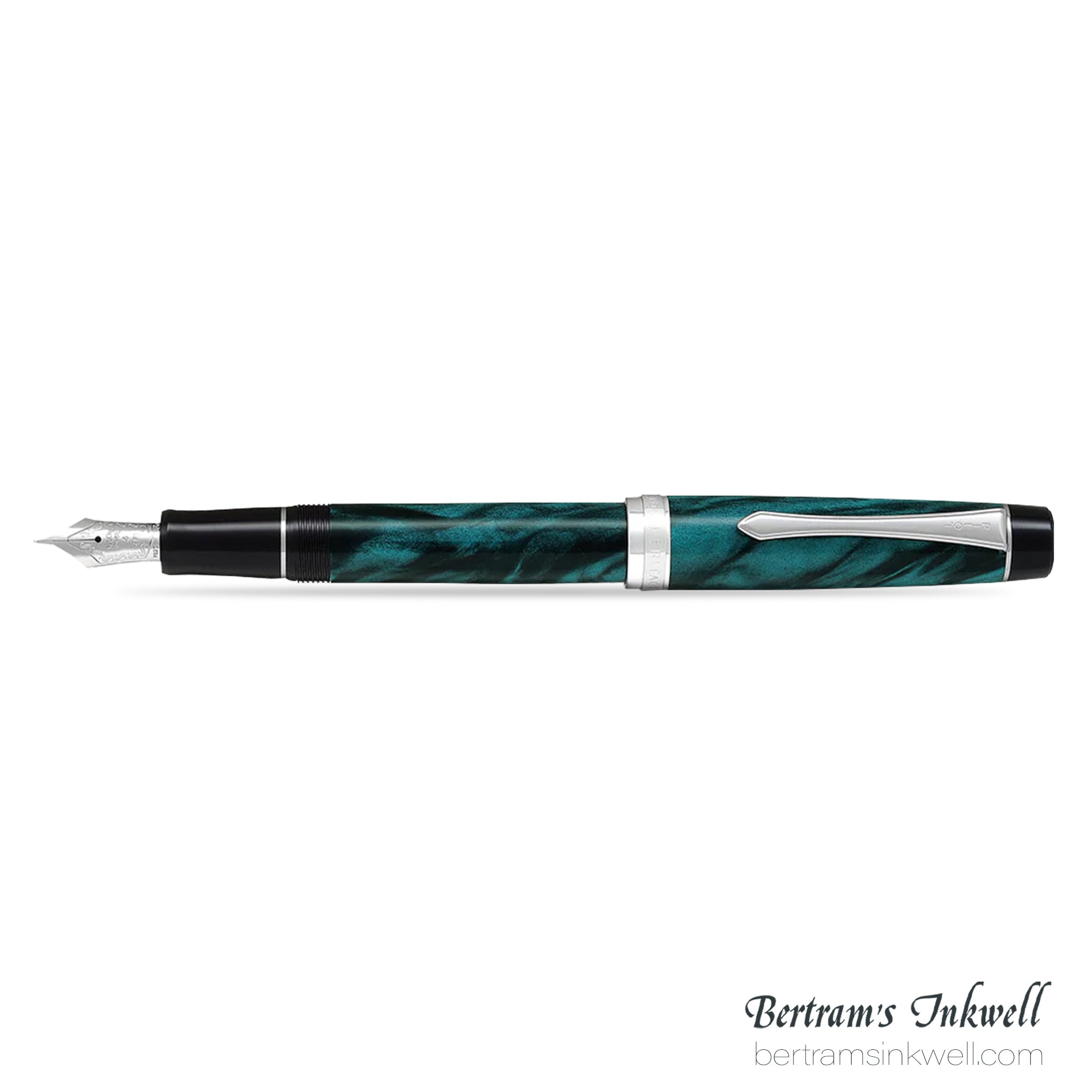 Pilot Custom Heritage SE Marble Green with Silver Trim Fountain
