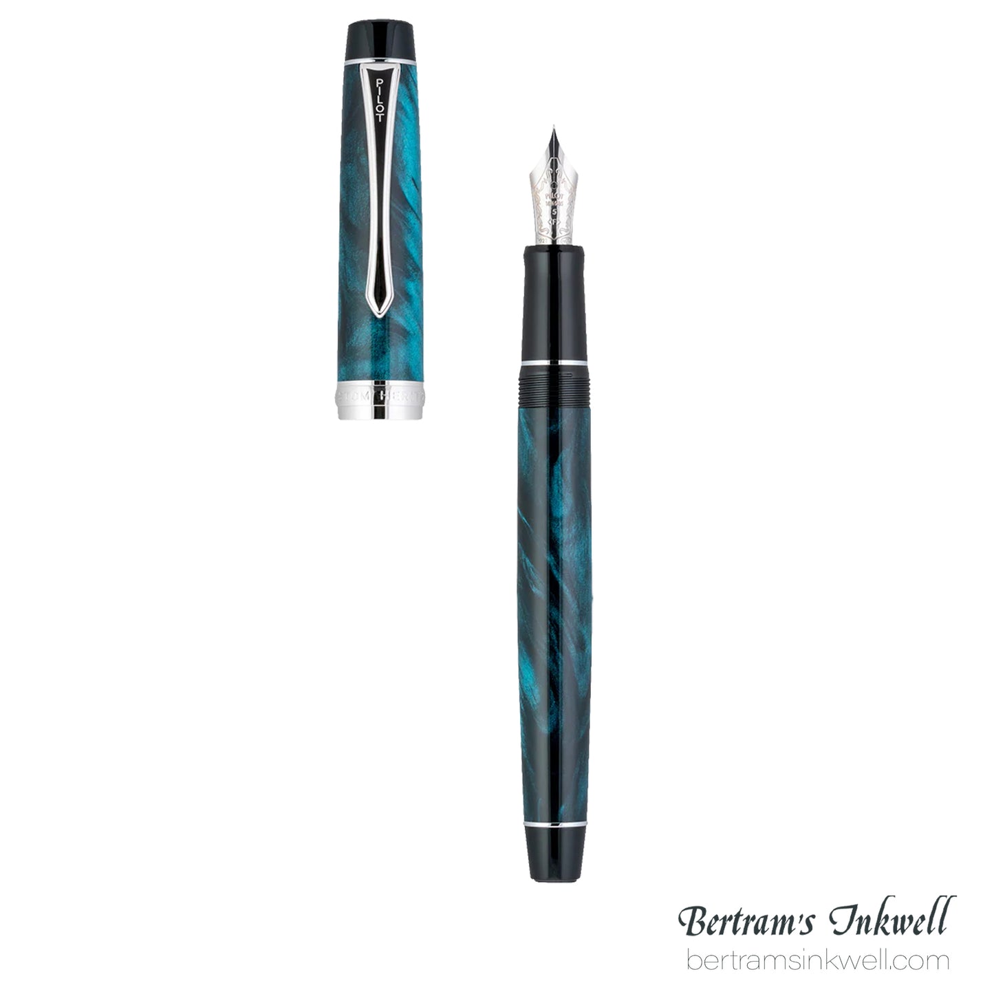 Pilot Custom Heritage SE Marble Green with Silver Trim Fountain Pen