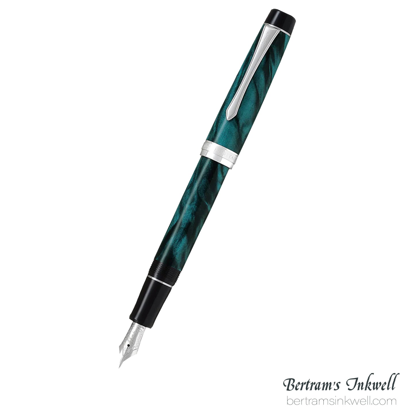 Pilot Custom Heritage SE Marble Green with Silver Trim Fountain Pen