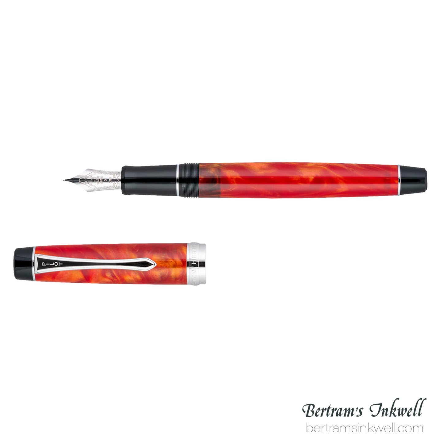 Pilot Custom Heritage SE Marble Orange with Silver Trim Fountain Pen