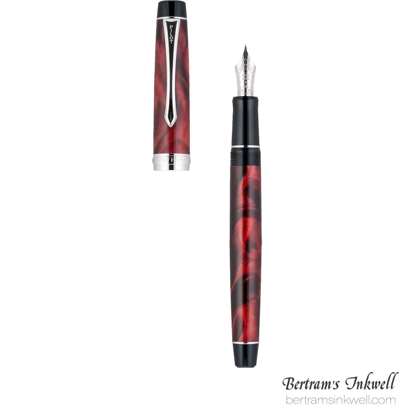 Pilot Custom Heritage SE Marble Red with Silver Trim Fountain Pen