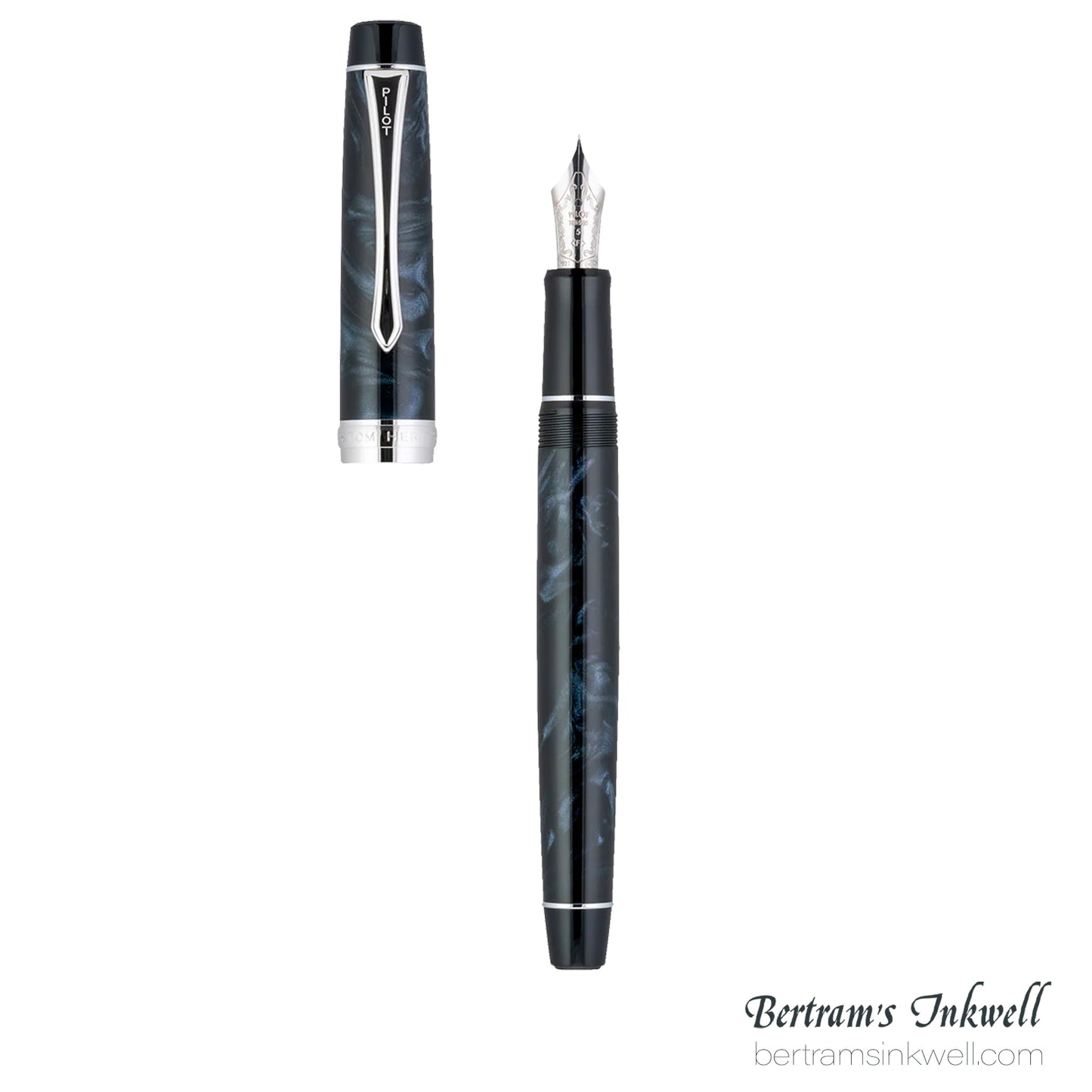 Pilot Custom Heritage SE Marble Black with Silver Trim Fountain Pen
