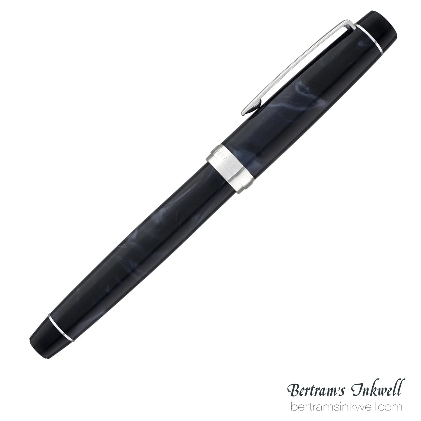 Pilot Custom Heritage SE Marble Black with Silver Trim Fountain Pen