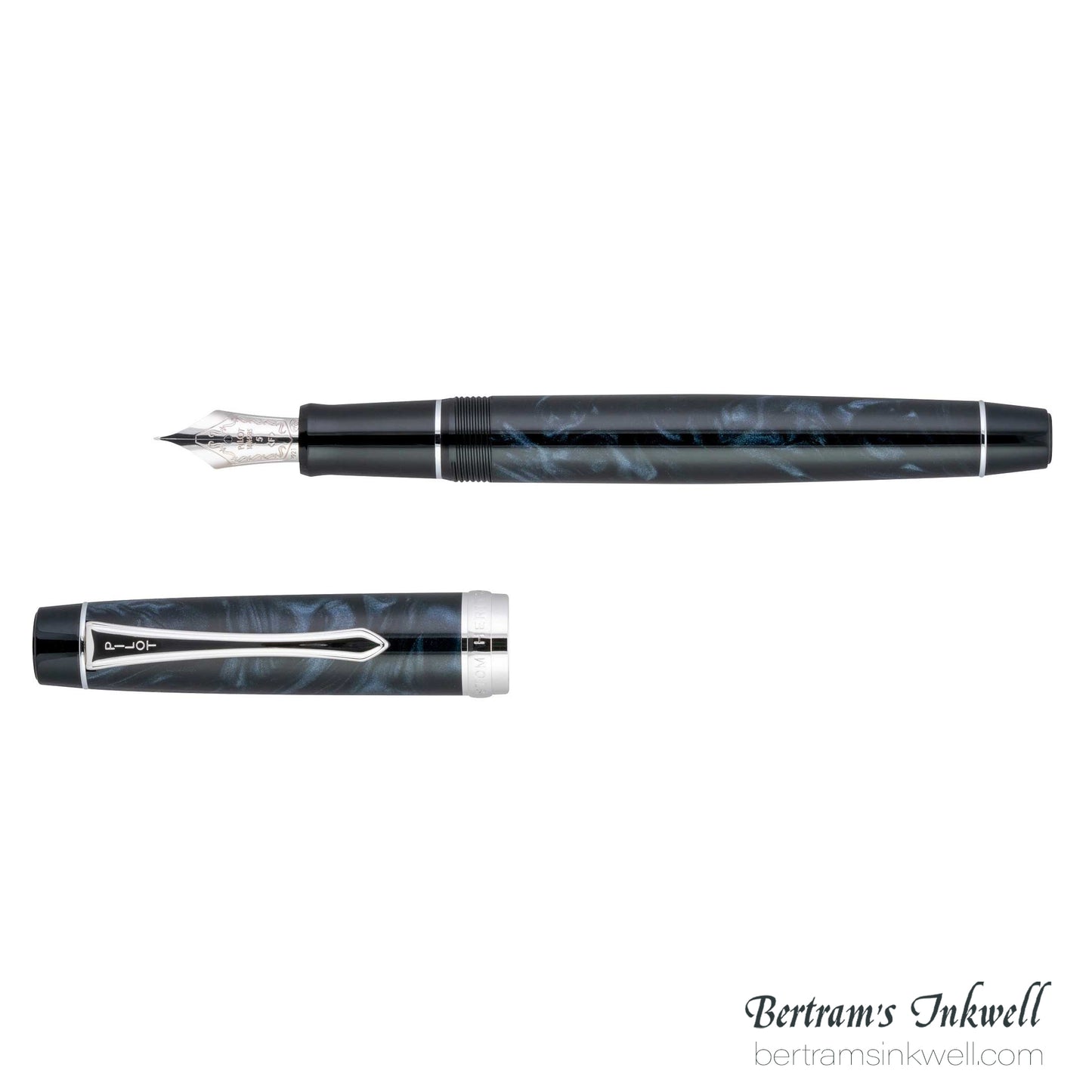 Pilot Custom Heritage SE Marble Blue with Silver Trim Fountain Pen