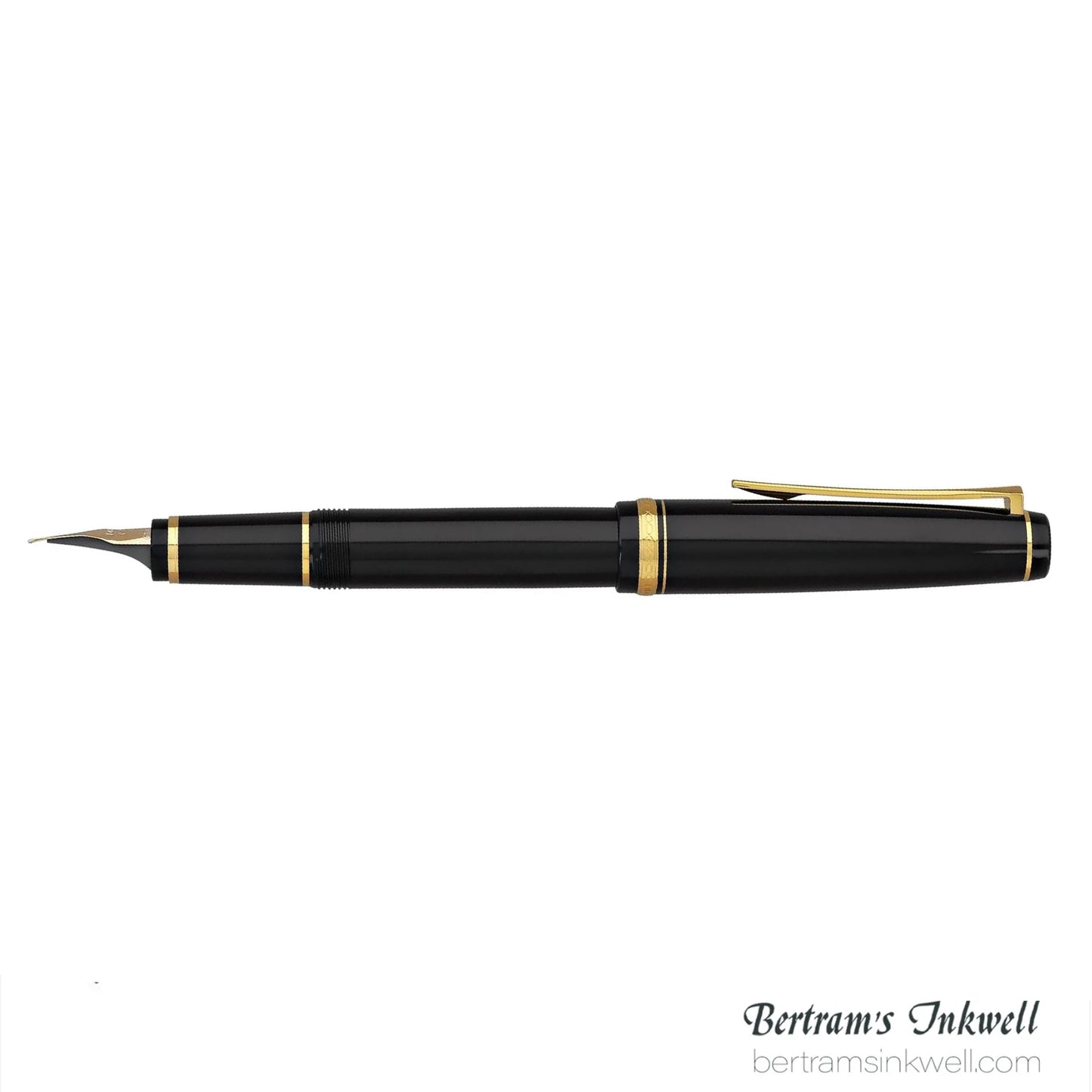 Pilot Falcon Black with Gold Plated Trim Fountain Pen