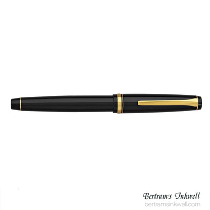 Pilot Falcon Black with Gold Plated Trim Fountain Pen