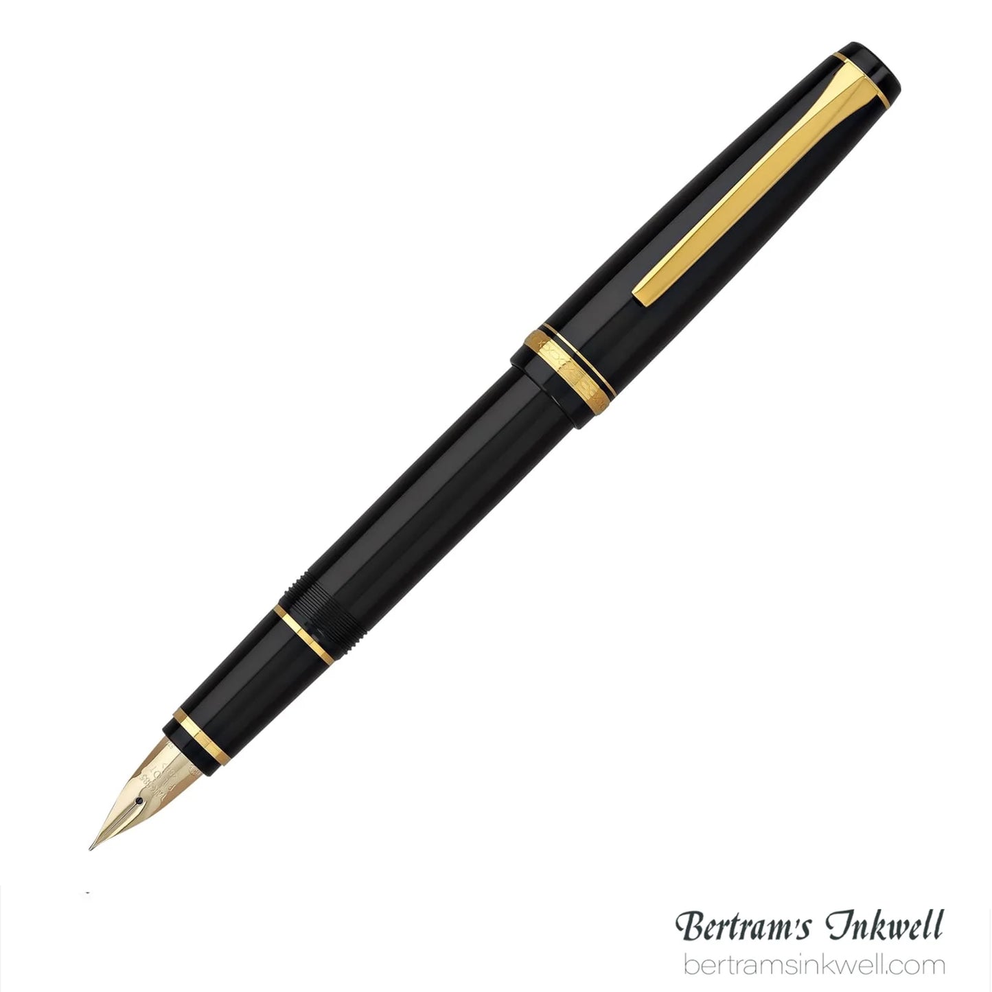 Pilot Falcon Black with Gold Plated Trim Fountain Pen