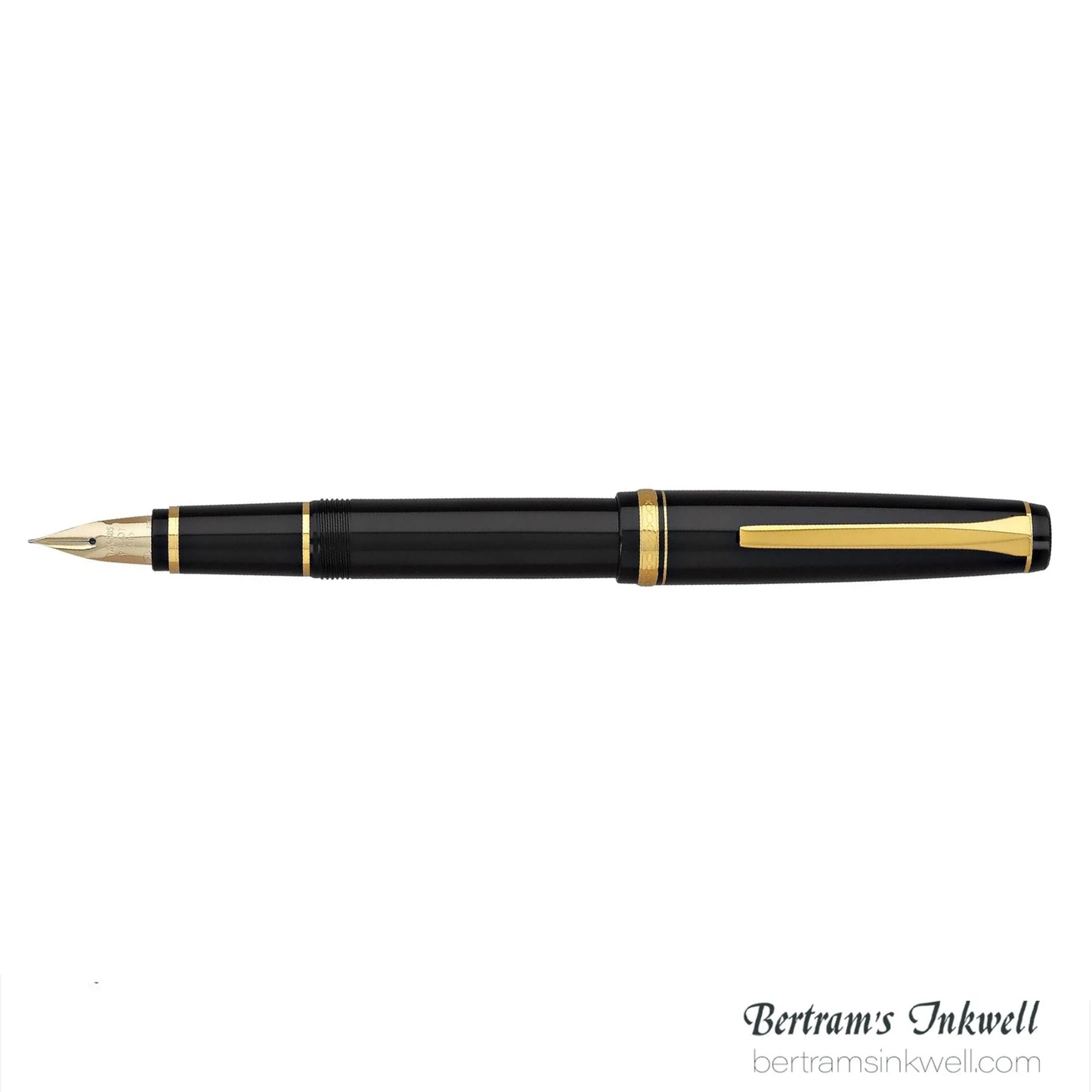 Pilot Falcon Black with Gold Plated Trim Fountain Pen