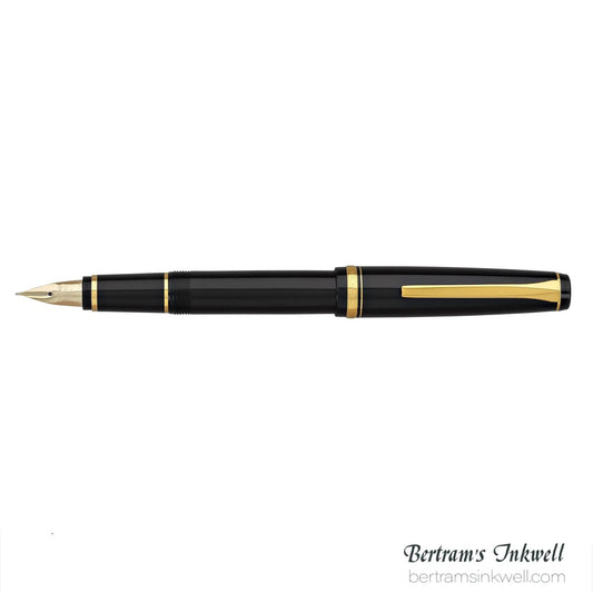 Pilot Falcon Black with Gold Plated Trim Fountain Pen
