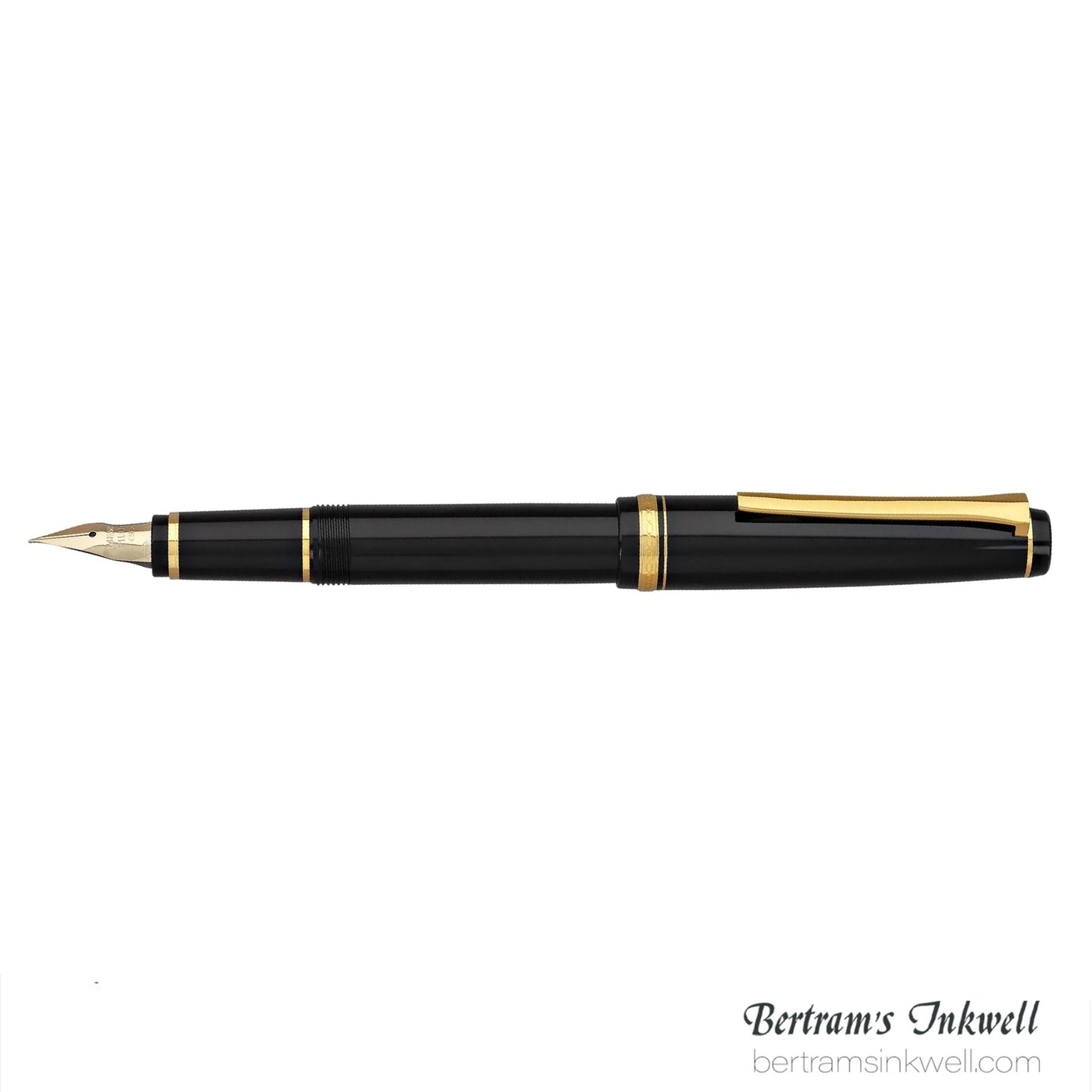 Pilot Falcon Black with Gold Plated Trim Fountain Pen